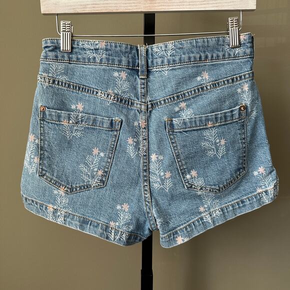 Anthropologie Pilcro High Rise Floral Denim Shorts Size 27 - Picture 4 of 6